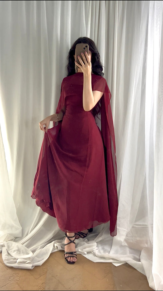 Raqs Plain Chiffon Set Stitched