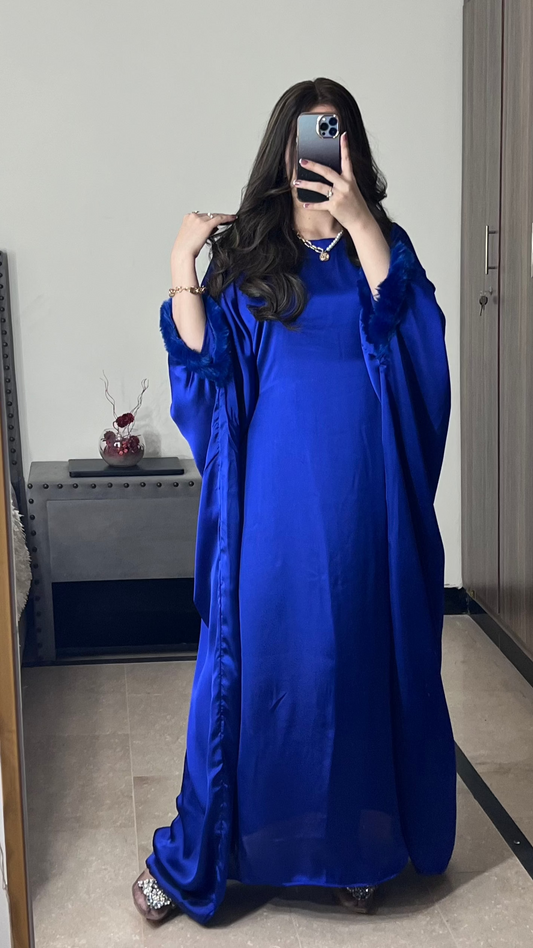 Long Free Size Butterfly/Abaya Kaftan Party Wear Outfit (Royal Blue)